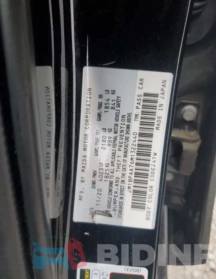 JM1BPAA76M1322440 Photo# 12
