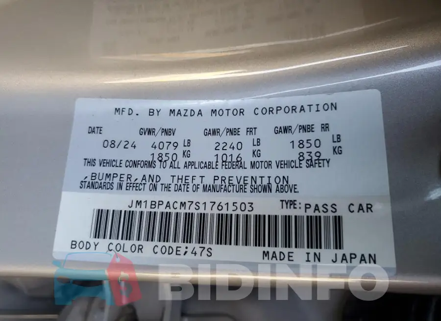 JM1BPACM7S1761503 Photo# 12