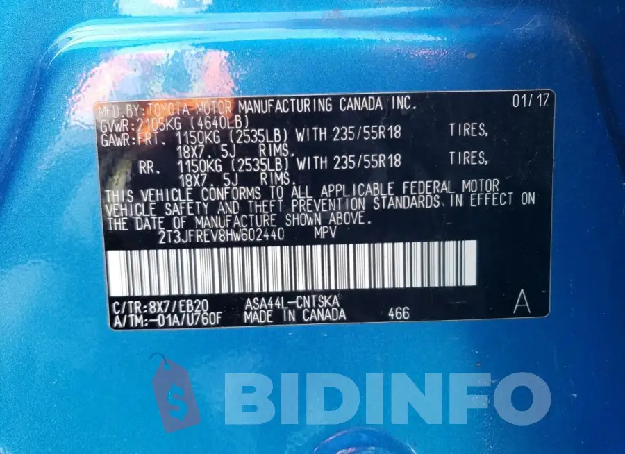 2T3JFREV8HW602440 Photo# 13