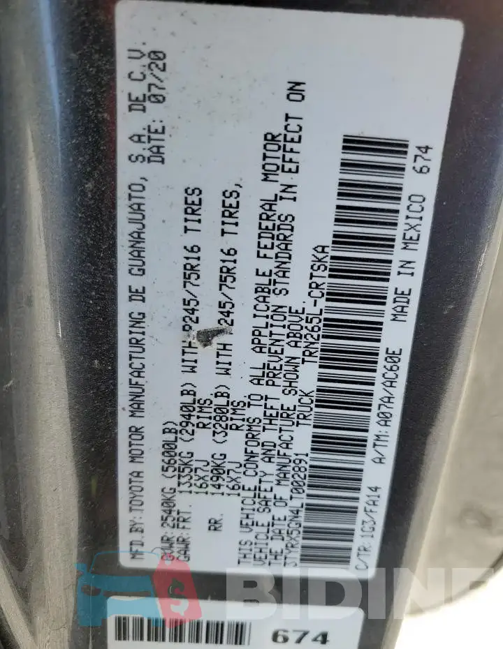 3TYRX5GN4LT002891 Photo# 12