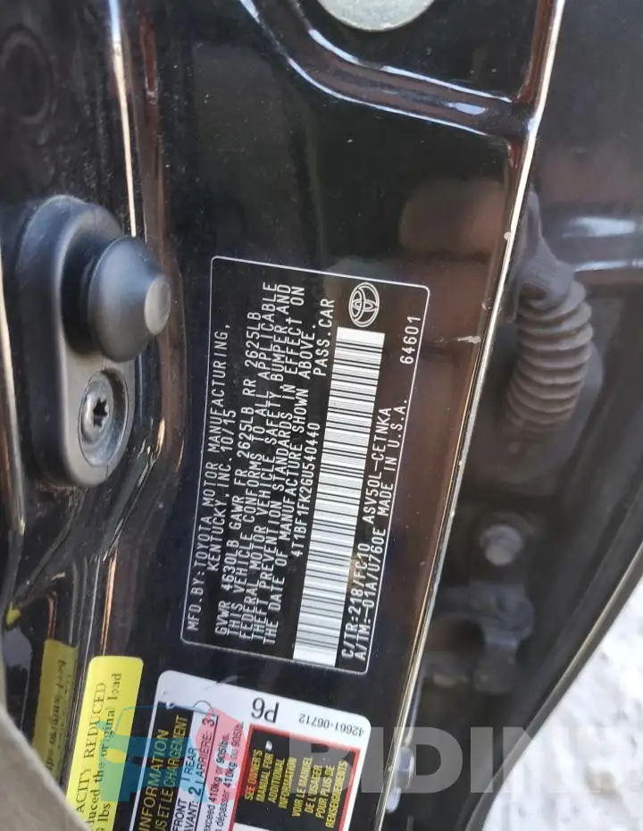 4T1BF1FK2GU540440 Photo# 12