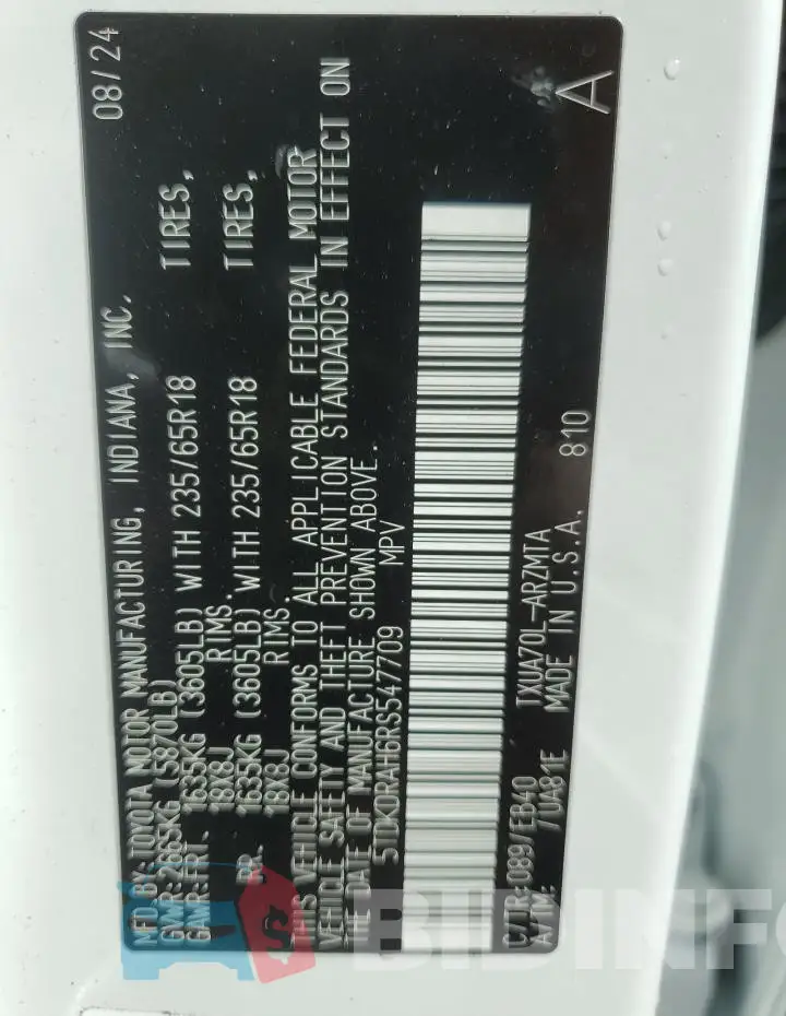 5TDKDRAH6RS547709 Photo# 14