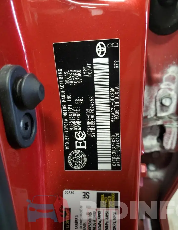 5YFB4RBE9LP024558 Photo# 13