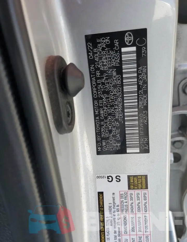 JTDEPMAE8N3021803 Photo# 12