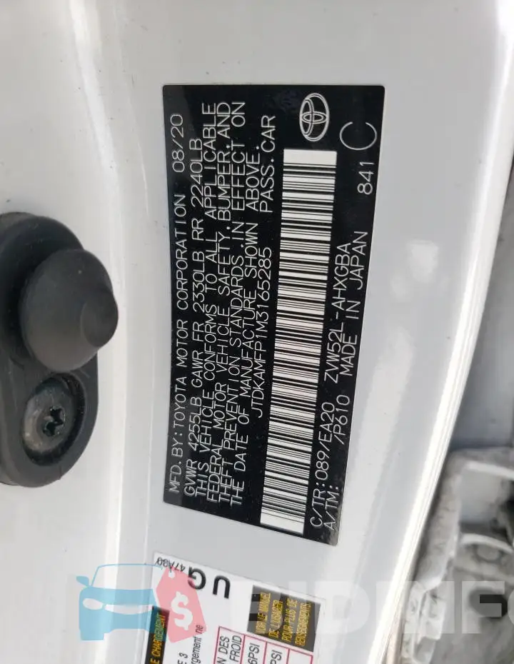JTDKAMFP1M3165285 Photo# 12