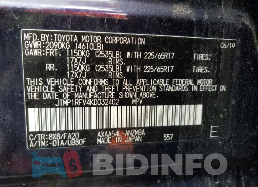 JTMP1RFV4KD032402 Photo# 13