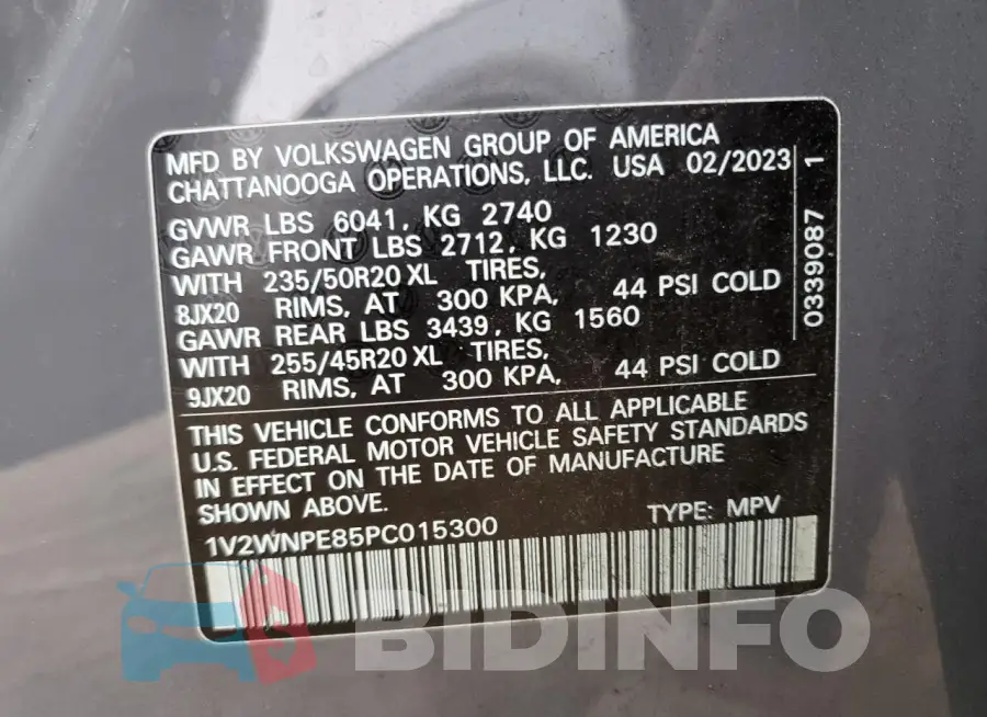 1V2WNPE85PC015300 Photo# 13