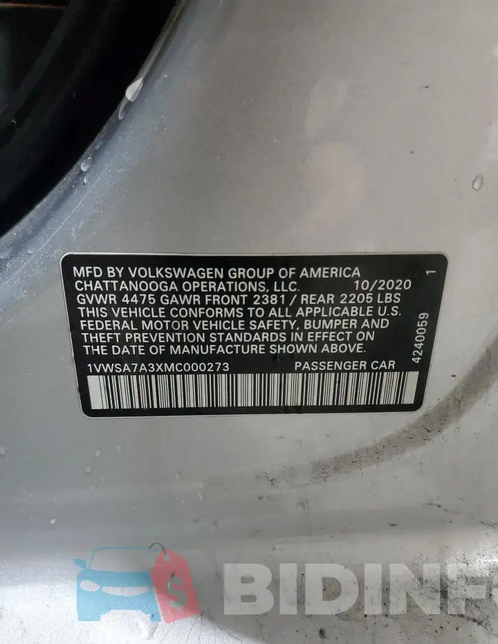 1VWSA7A3XMC000273 Photo# 12