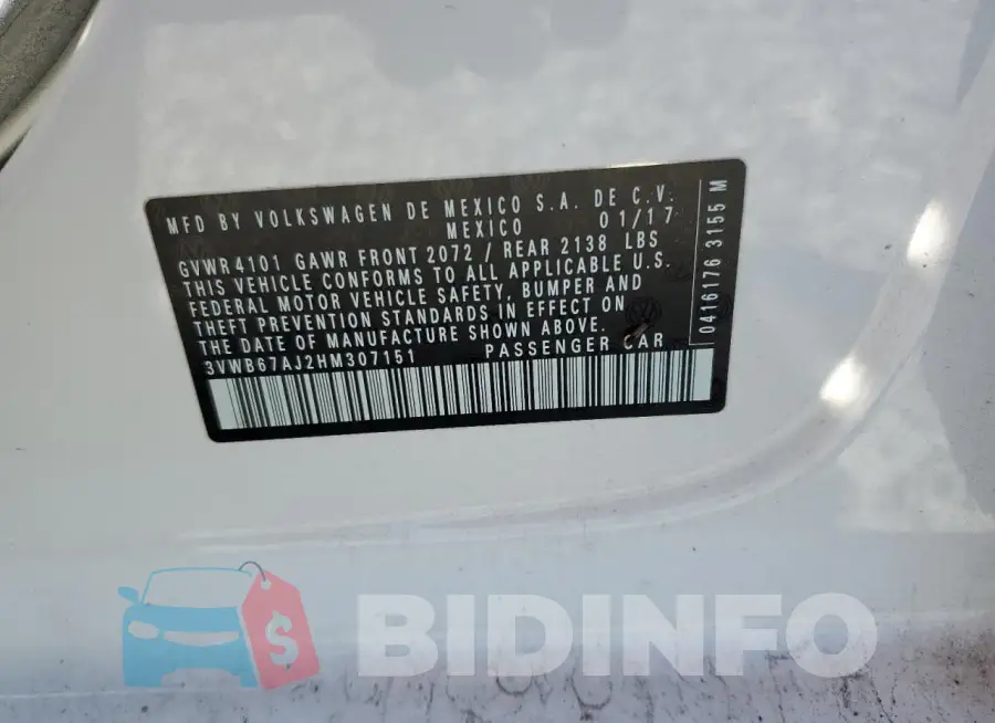 3VWB67AJ2HM307151 Photo# 12