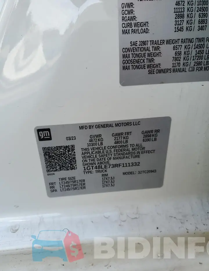1GT48LE73RF111332 Photo# 12
