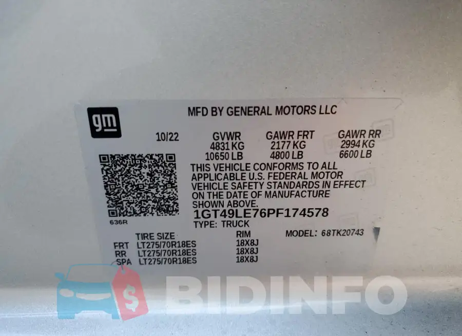 1GT49LE76PF174578 Photo# 12