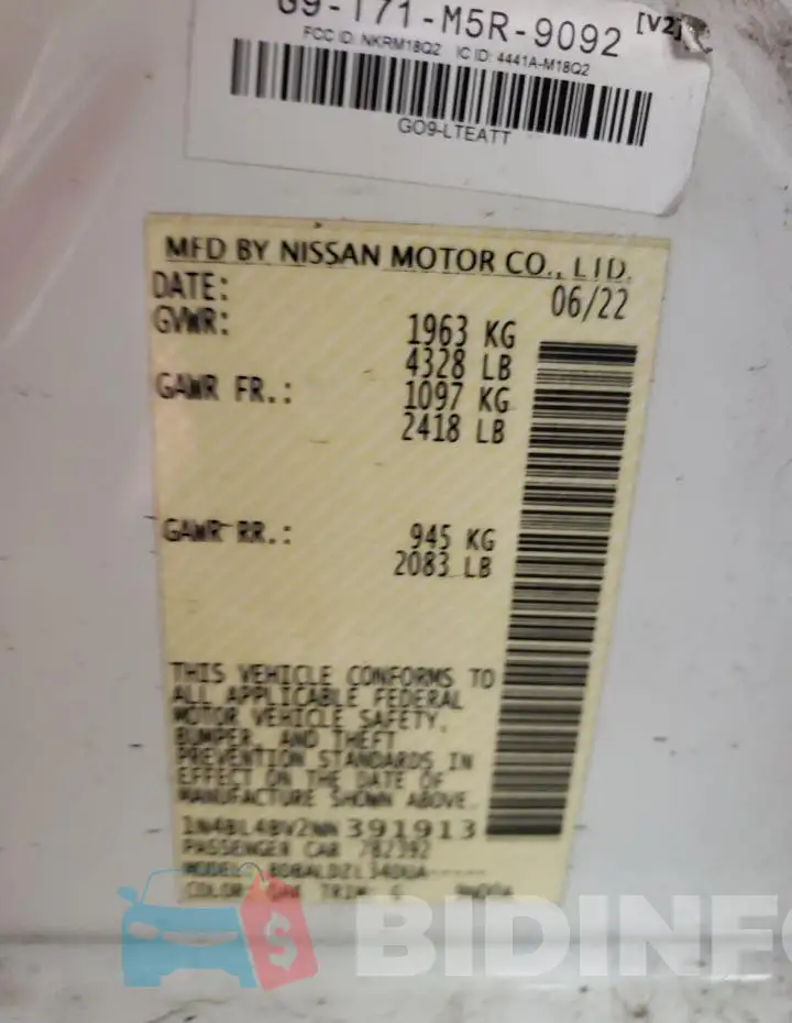 1N4BL4BV2NN391913 Photo# 12