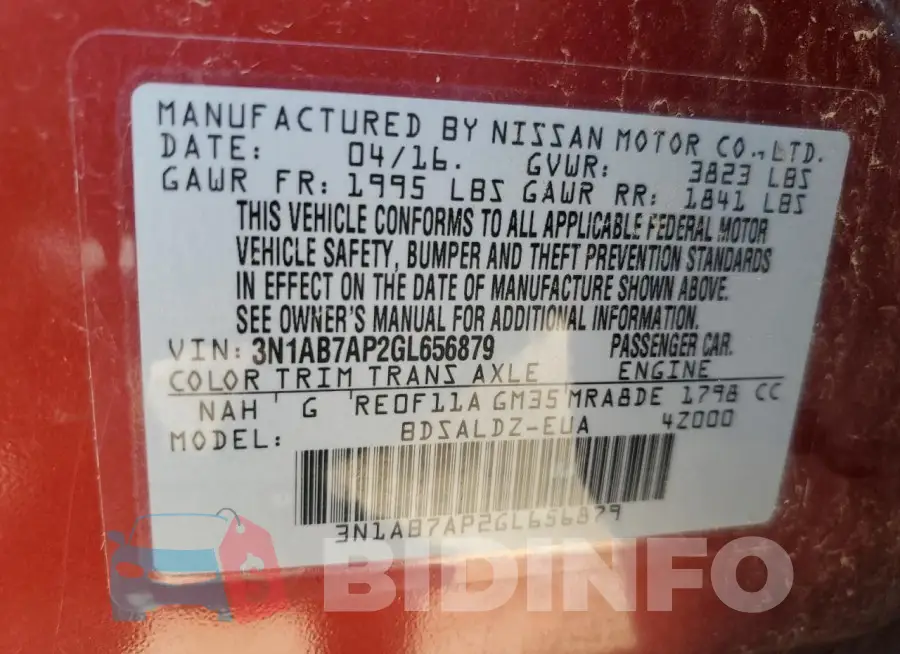 3N1AB7AP2GL656879 Photo# 13