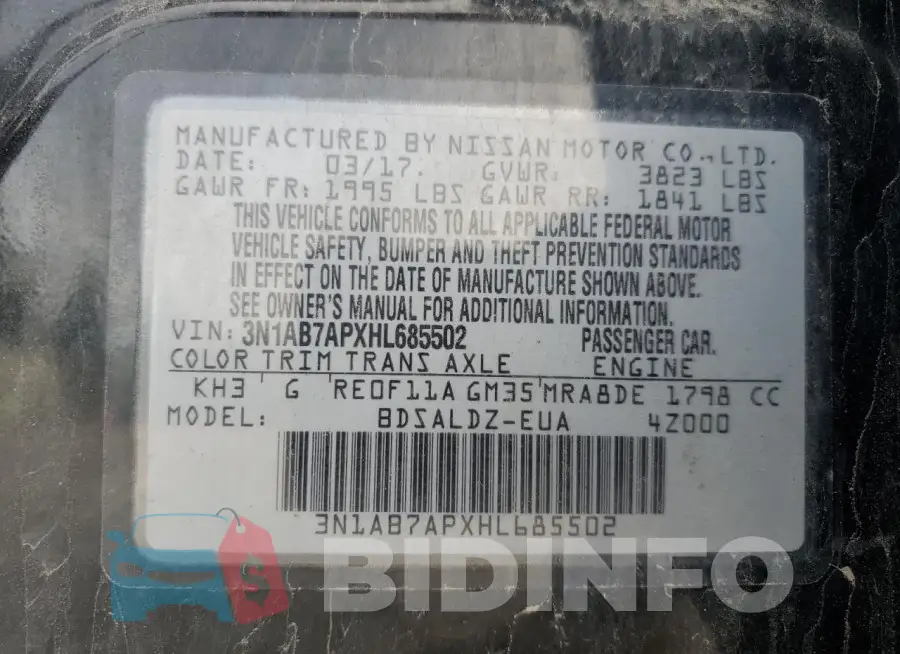 3N1AB7APXHL685502 Photo# 12