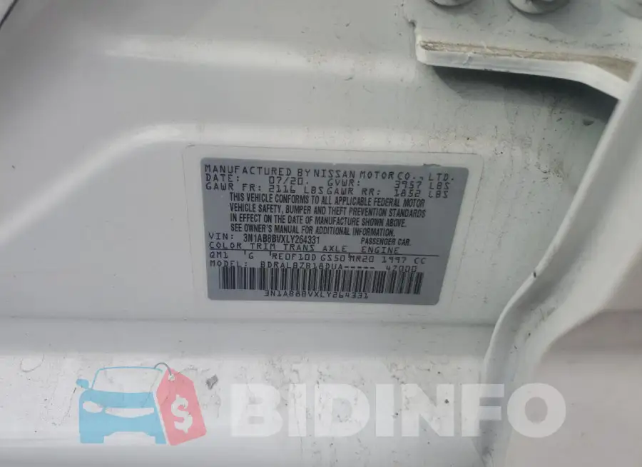 3N1AB8BVXLY264331 Photo# 12