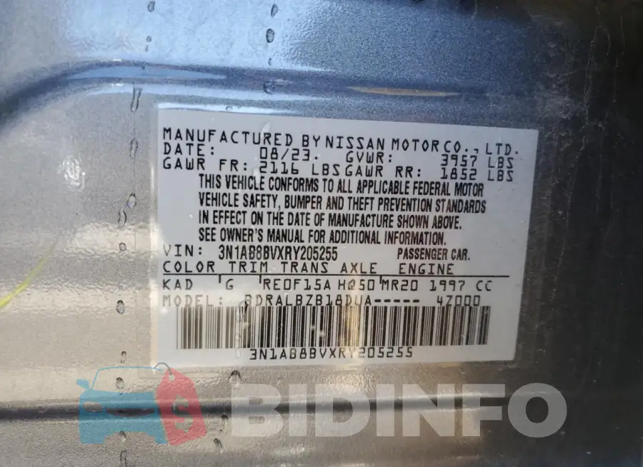 3N1AB8BVXRY205255 Photo# 12
