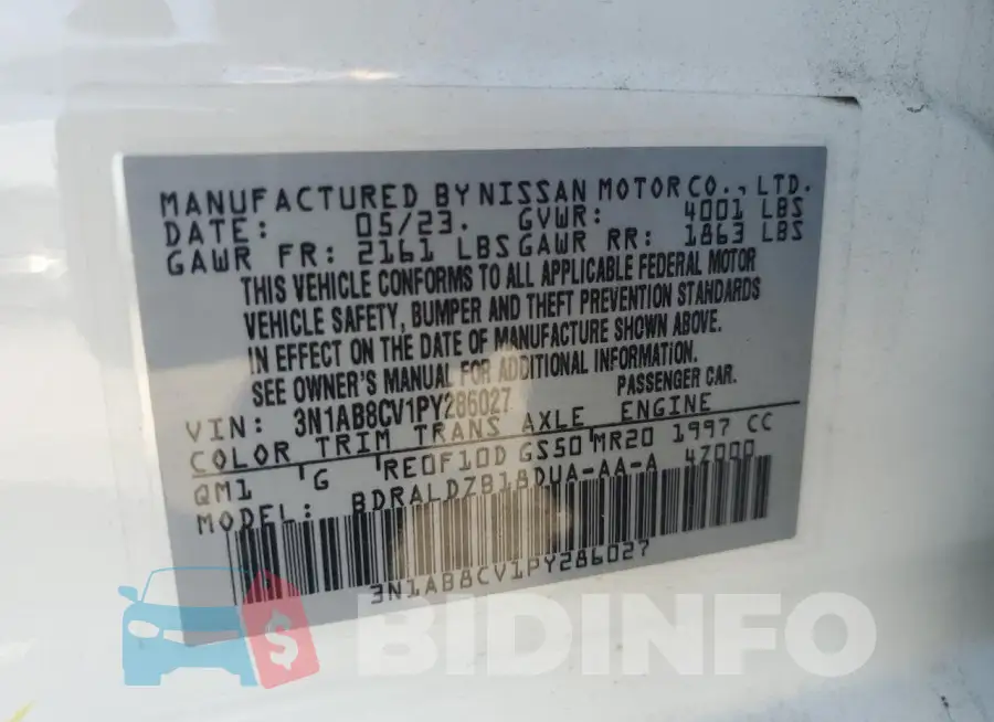 3N1AB8CV1PY286027 Photo# 12