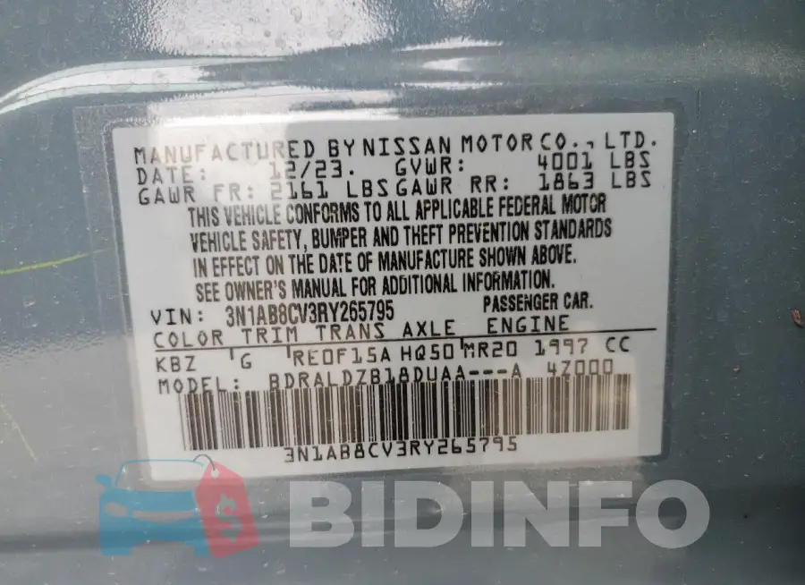 3N1AB8CV3RY265795 Photo# 12