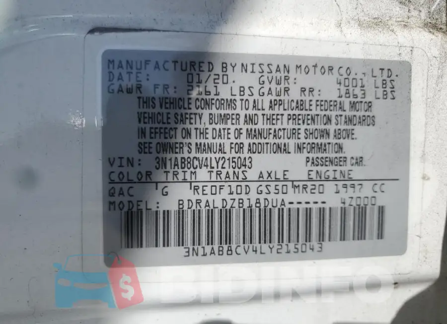 3N1AB8CV4LY215043 Photo# 13