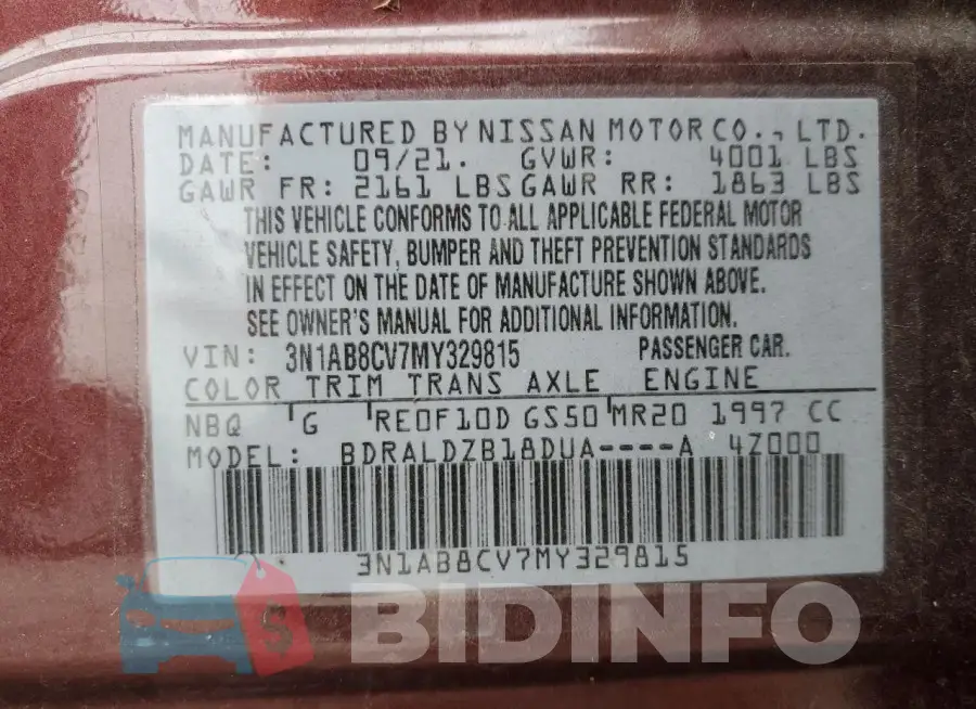 3N1AB8CV7MY329815 Photo# 12