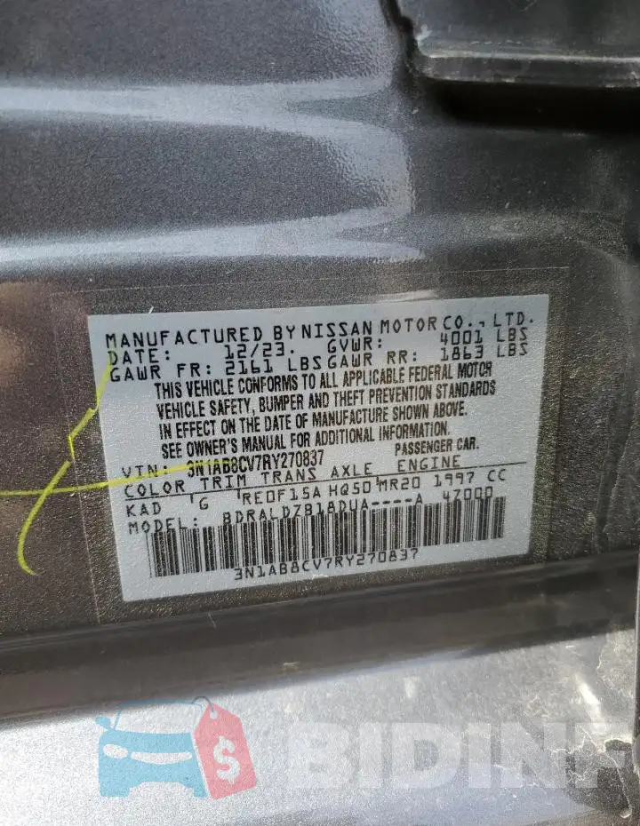 3N1AB8CV7RY270837 Photo# 12