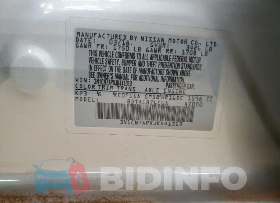 3N1CN7APXJK441313 Photo# 12