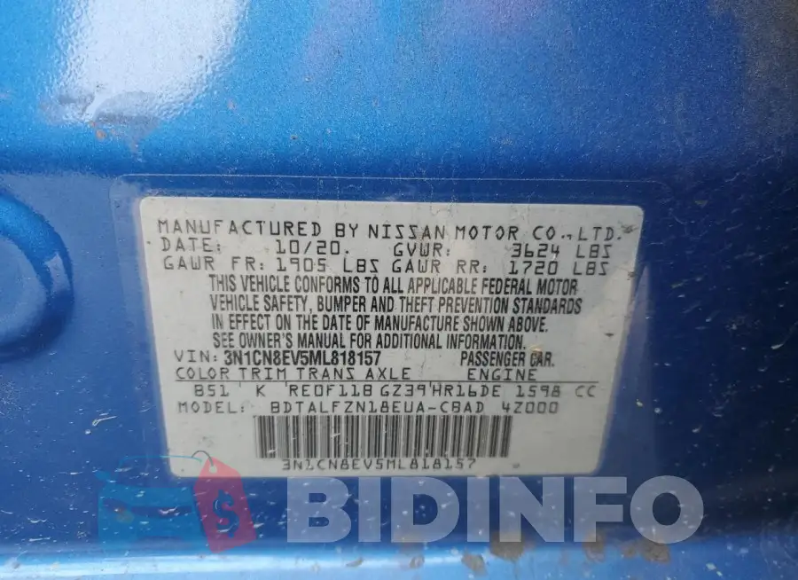 3N1CN8EV5ML818157 Photo# 13