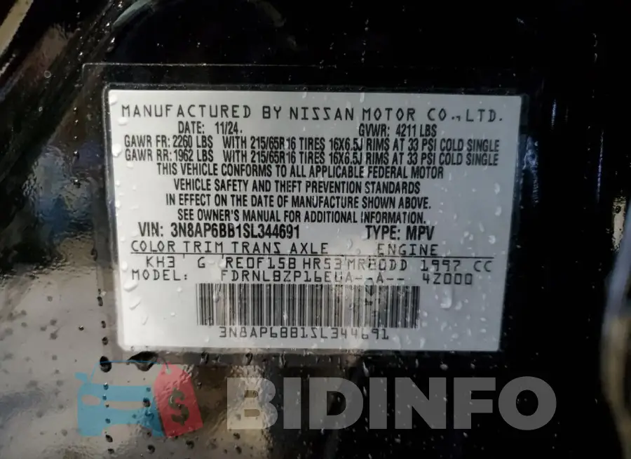 3N8AP6BB1SL344691 Photo# 13