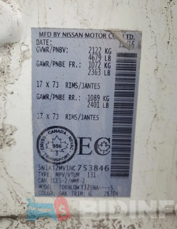 5N1AT2MV1HC753846 Photo# 14