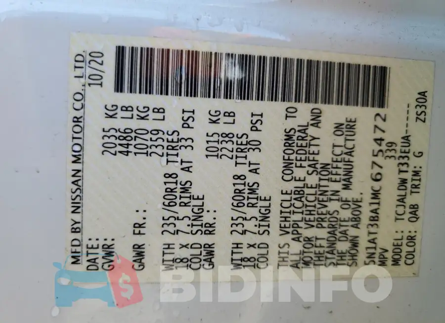 5N1AT3BA1MC675472 Photo# 13