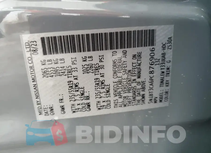 5N1BT3CA6PC876906 Photo# 14