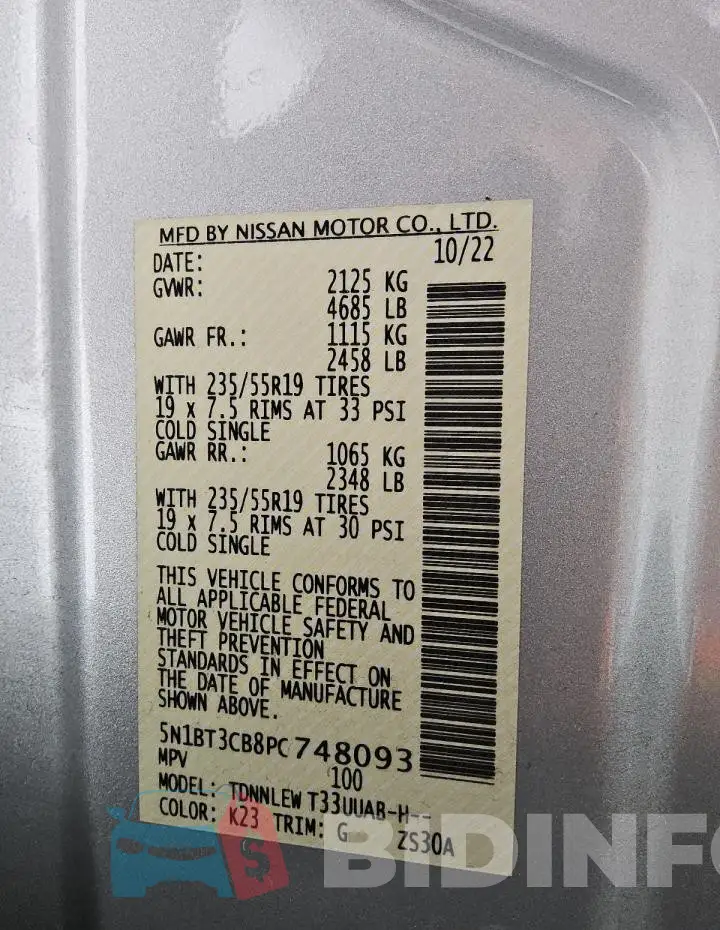 5N1BT3CB8PC748093 Photo# 13