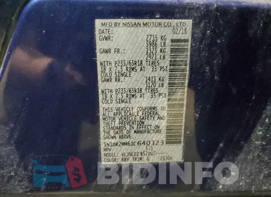 5N1DR2MM6JC640323 Photo# 13