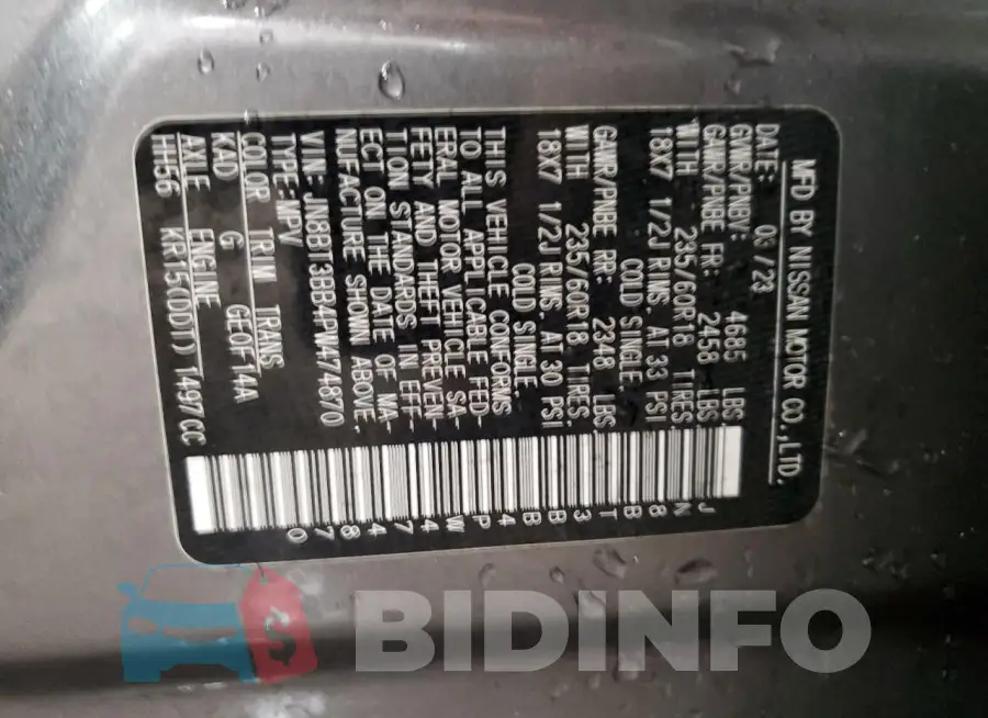 JN8BT3BB4PW474870 Photo# 13