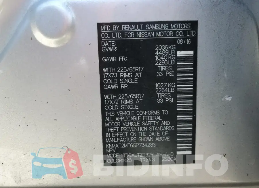 KNMAT2MT6GP734283 Photo# 14