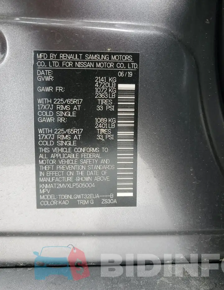 KNMAT2MVXLP505004 Photo# 13