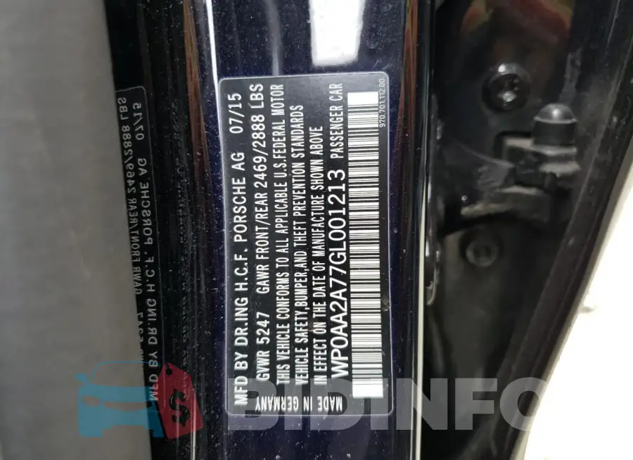 WP0AA2A77GL001213 Photo# 13