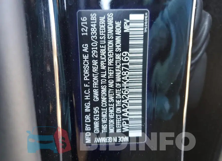 WP1AA2A26HKA87169 Photo# 13