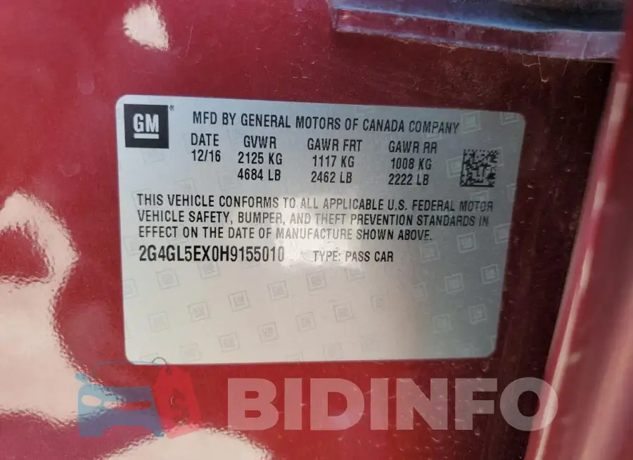 2G4GL5EX0H9155010 Photo# 12