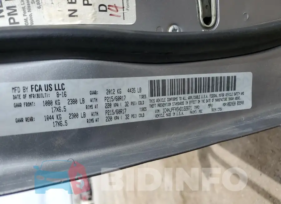 1C4NJPFA5HD122871 Photo# 13