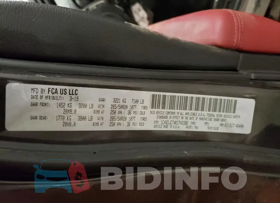 1C4SDJCTXKC743386 Photo# 13