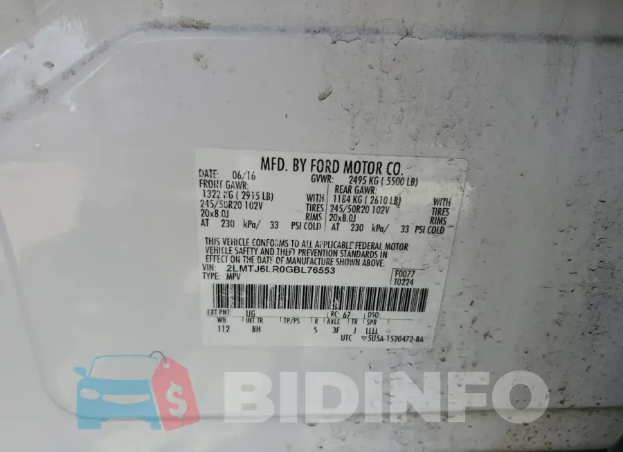 2LMTJ6LR0GBL76553 Photo# 12