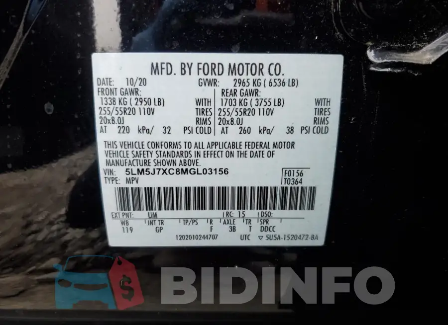 5LM5J7XC8MGL03156 Photo# 12