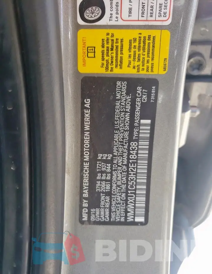 WMWXU1C53H2E18438 Photo# 13