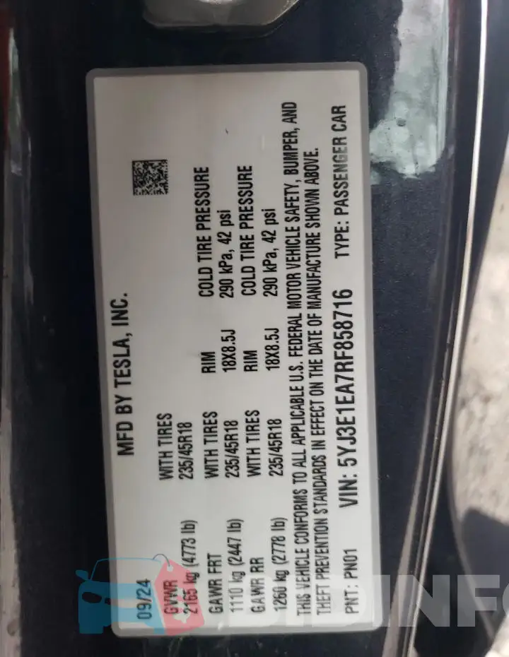 5YJ3E1EA7RF858716 Photo# 12