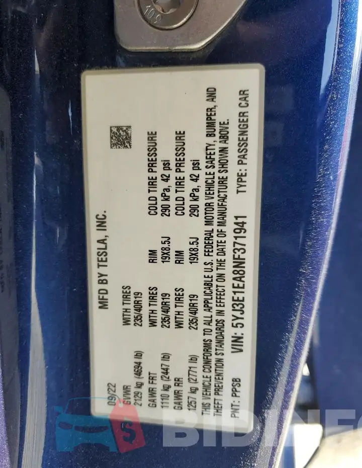 5YJ3E1EA8NF371941 Photo# 12
