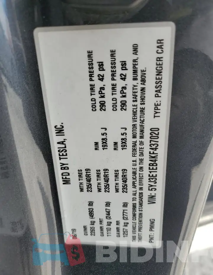 5YJ3E1EB4KF437020 Photo# 13