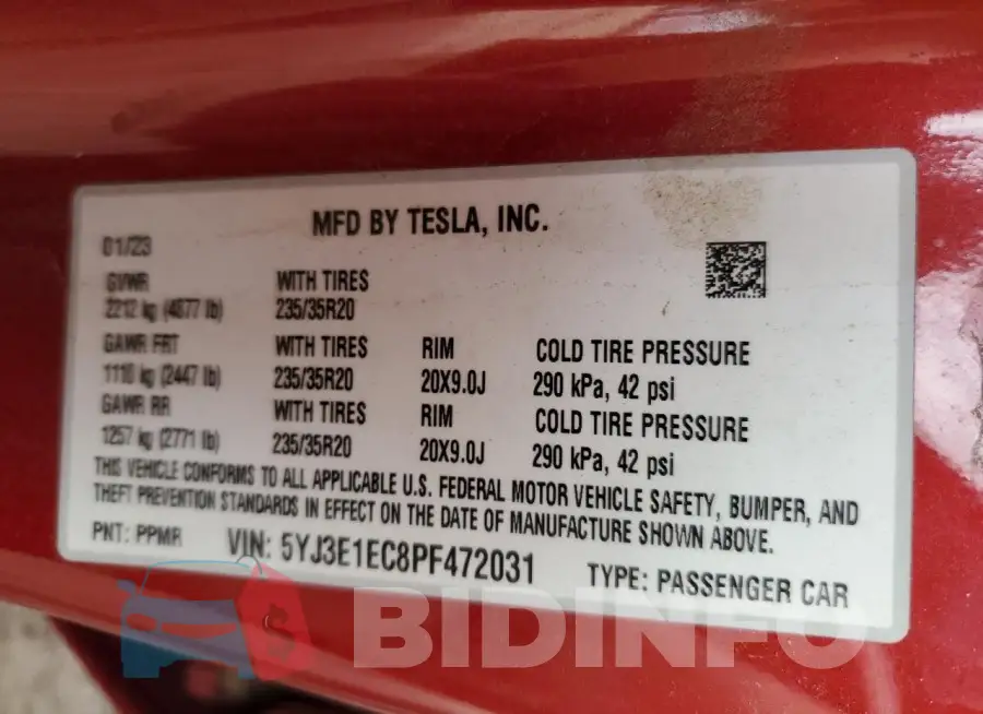 5YJ3E1EC8PF472031 Photo# 12