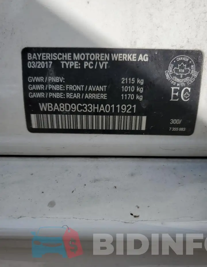 WBA8D9C33HA011921 Photo# 12