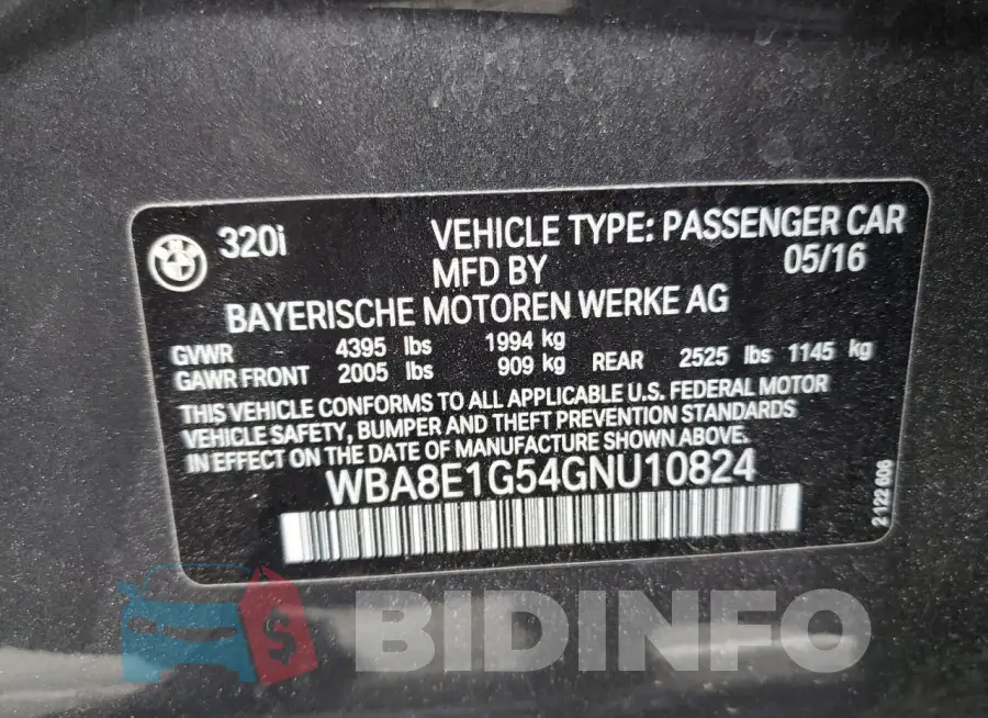 WBA8E1G54GNU10824 Photo# 12
